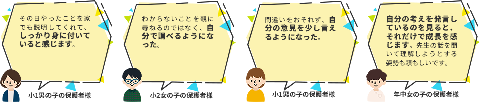 サイエンスゲーツに通って、お子さまが成長したなと感じたところは？ 保護者者の声一覧